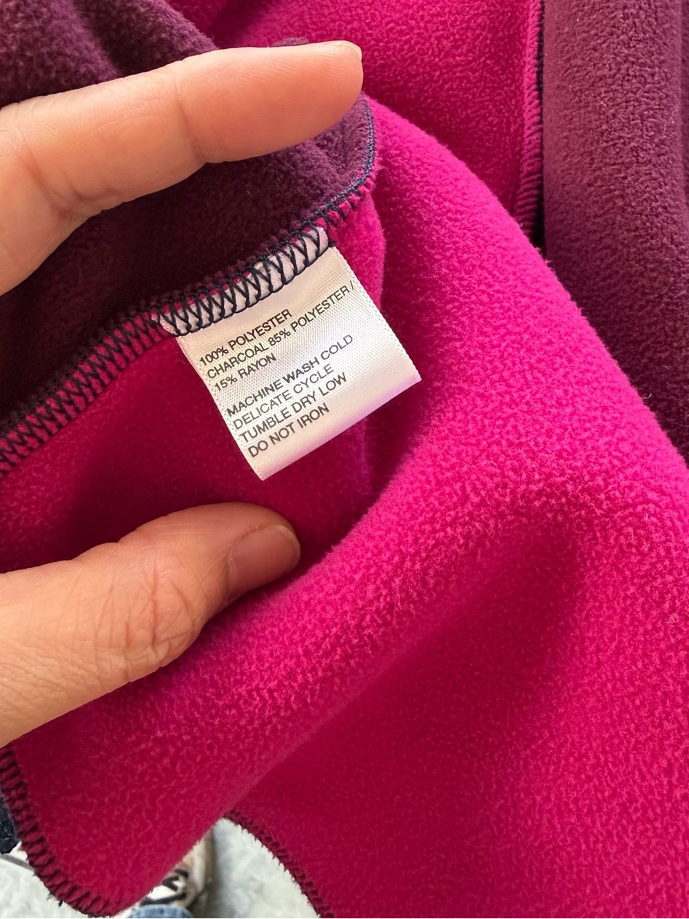 Vintage 1990s Susan Bristol Colorblock Fleece Jacket Coat Medium Retro. - Picture 9 of 11